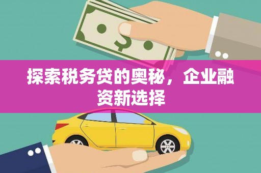 宽城探索税务贷的奥秘，企业融资新选择