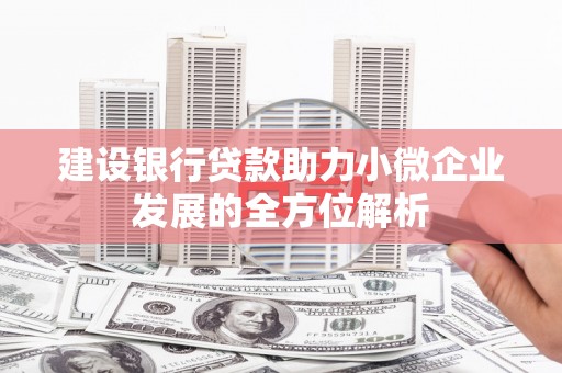 宽城建设银行贷款助力小微企业发展的全方位解析